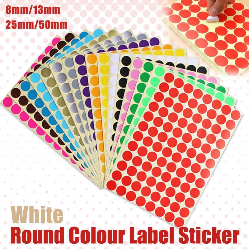 25mm White Sticker Dots 40 Dots 1 Sheet