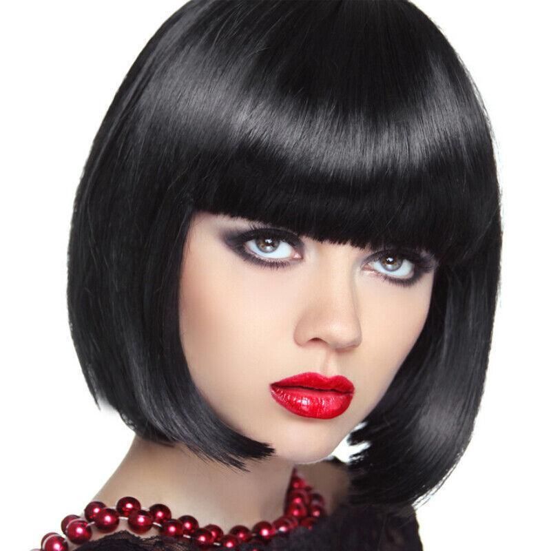 Short Bob Wig with Bangs Yellow - Image 5