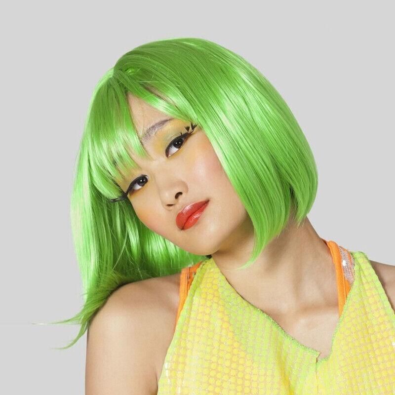 Short Bob Wig with Bangs Yellow - Image 7