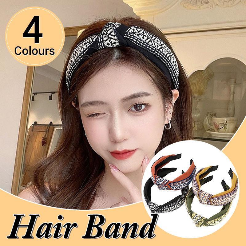 Retro Boho Embroidery Headband - Green