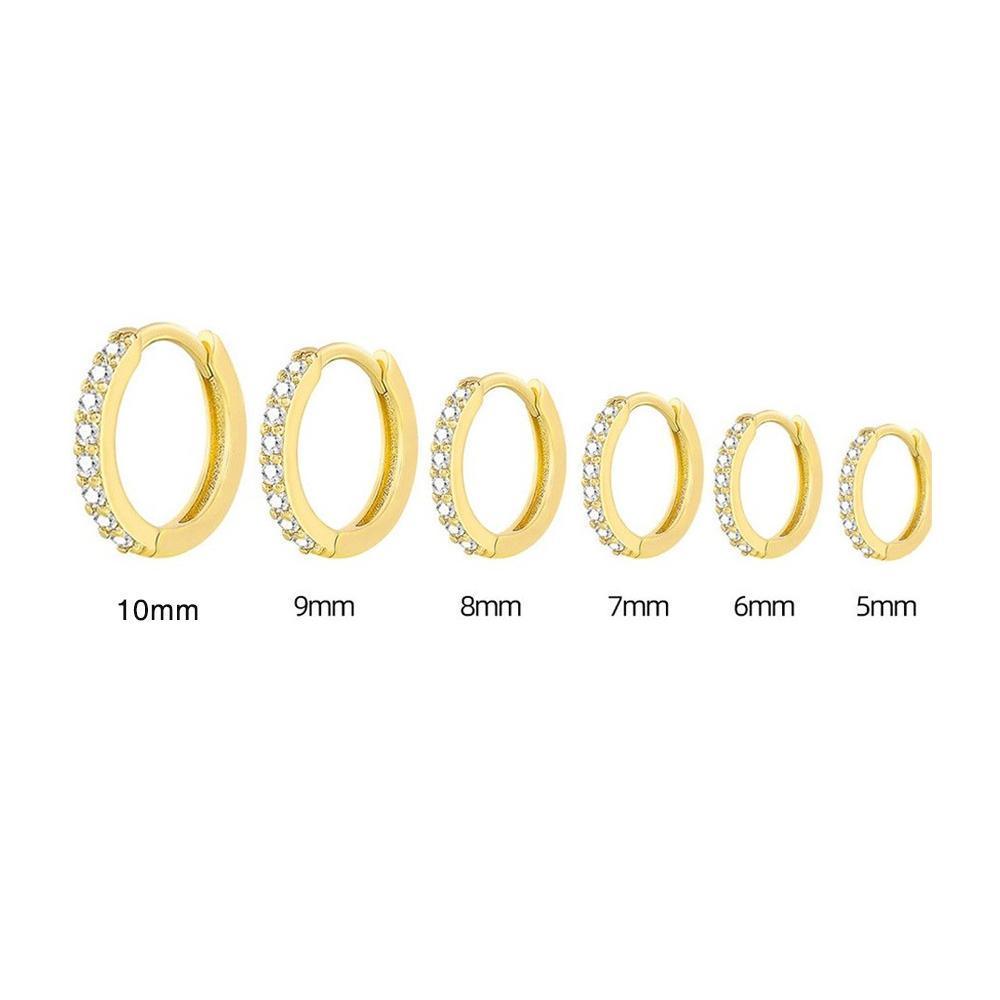 Champagne Zirconia Hoop Earring - 8mm - Image 4