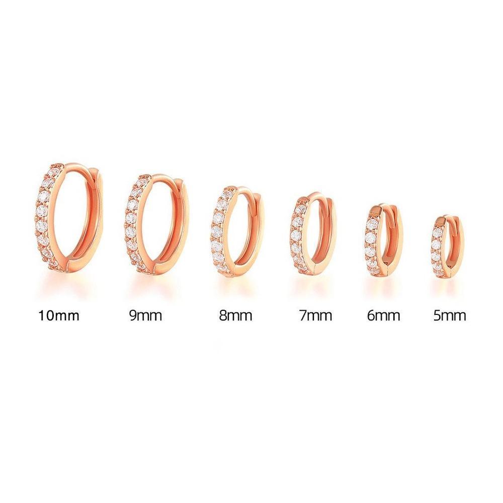 Champagne Zirconia Hoop Earring - 8mm - Image 5