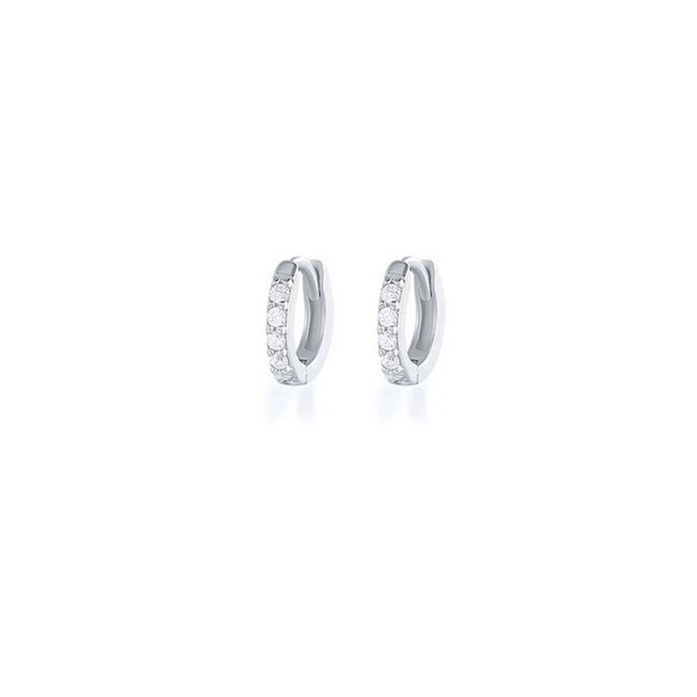 Champagne Zirconia Hoop Earring - 8mm - Image 6