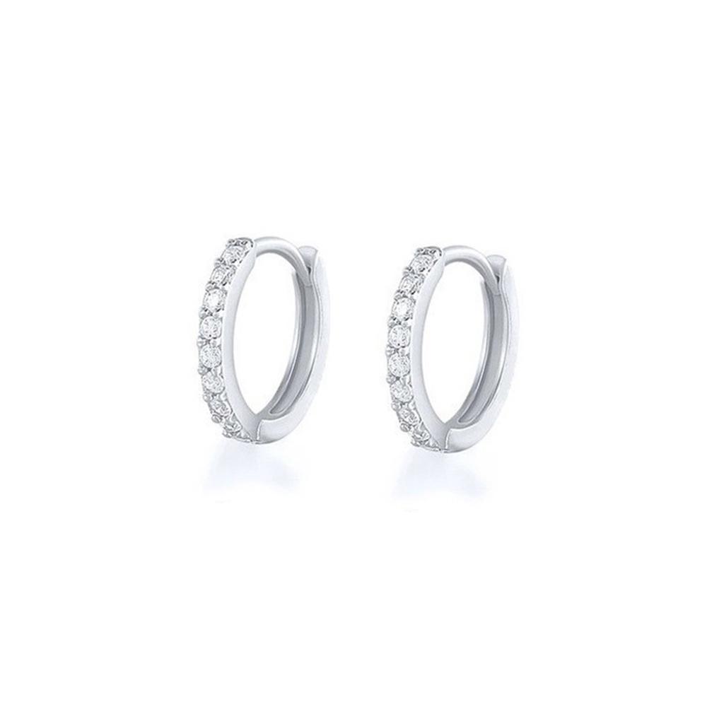 Champagne Zirconia Hoop Earring - 8mm - Image 10