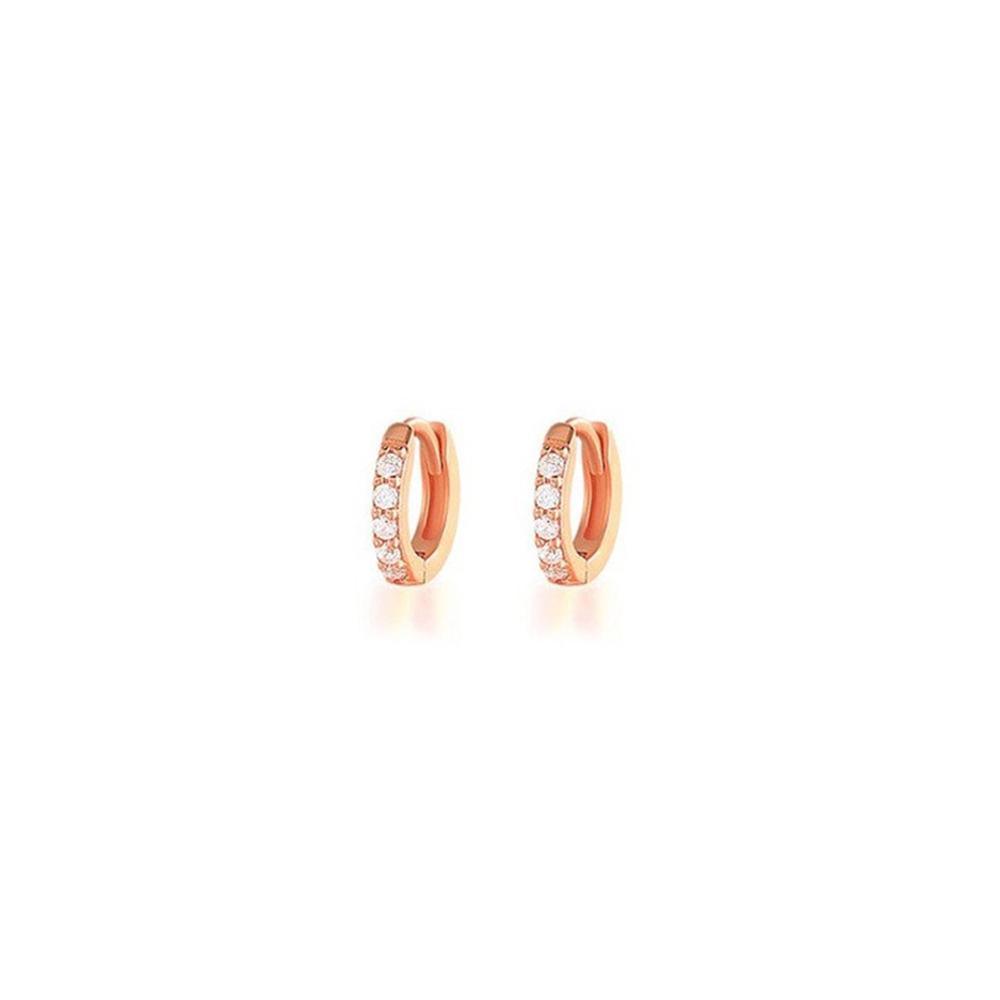 Champagne Zirconia Hoop Earring - 8mm - Image 19