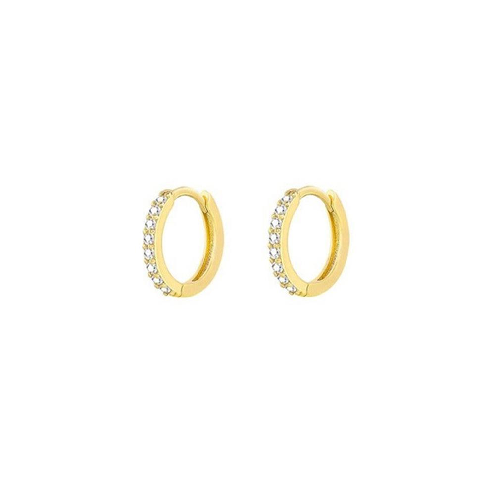 Silver Zirconia Hoop Earring - 8mm - Image 14