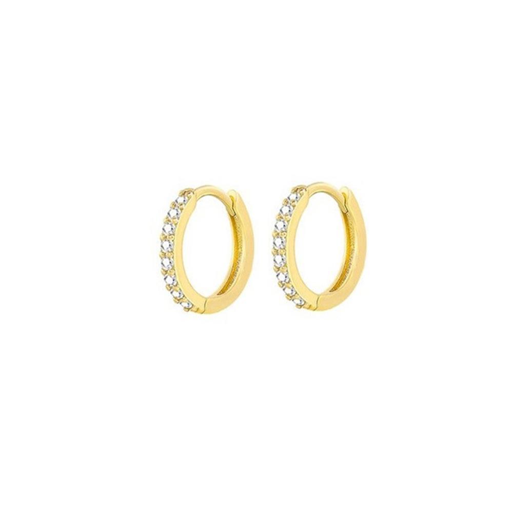 Silver Zirconia Hoop Earring - 8mm - Image 15