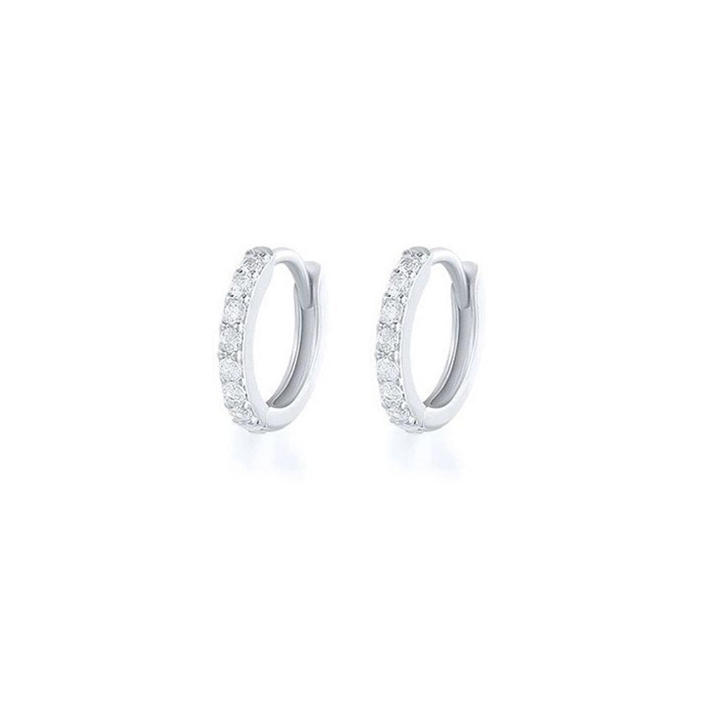 Champagne Zirconia Hoop Earring - 6mm - Image 9