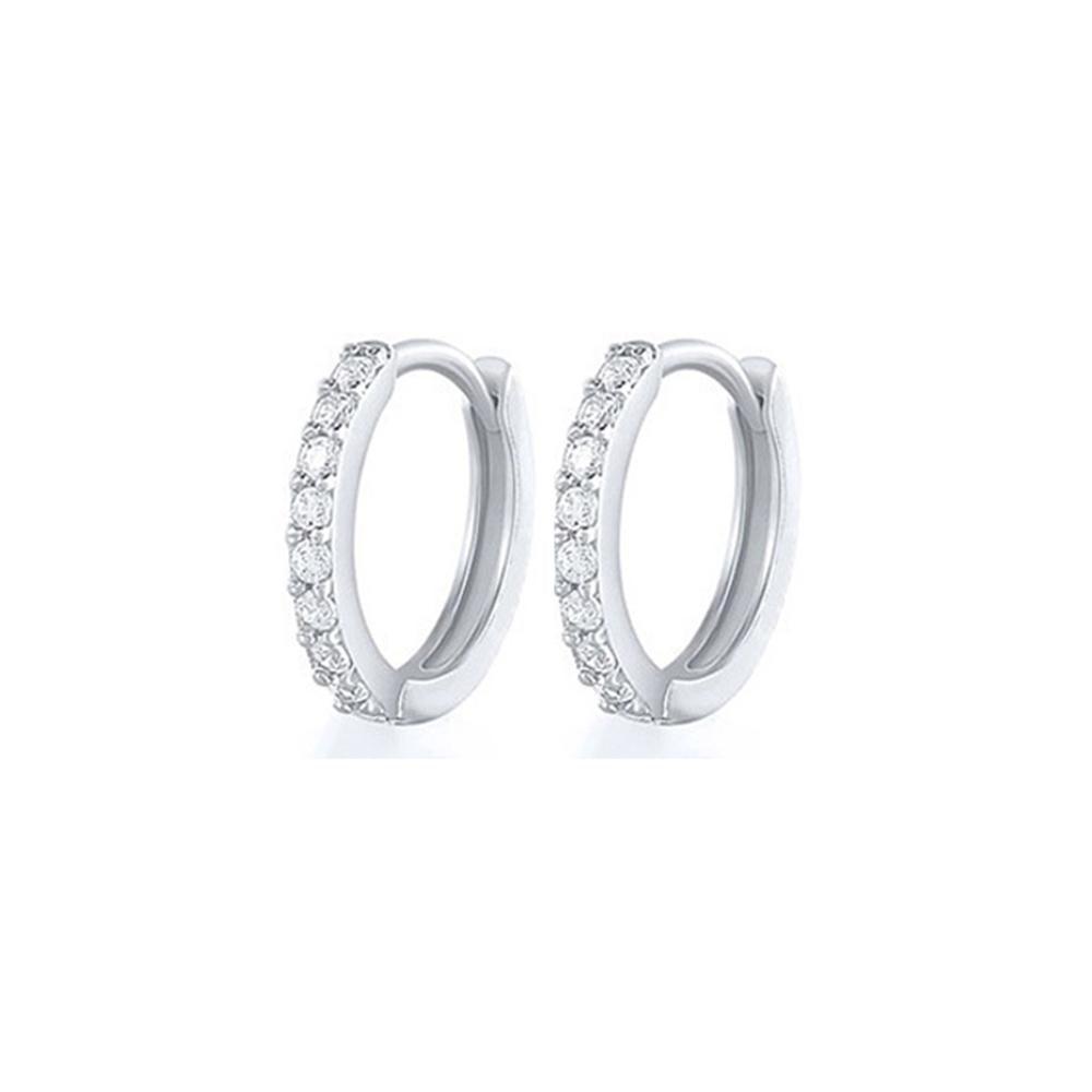 Champagne Zirconia Hoop Earring - 6mm - Image 12