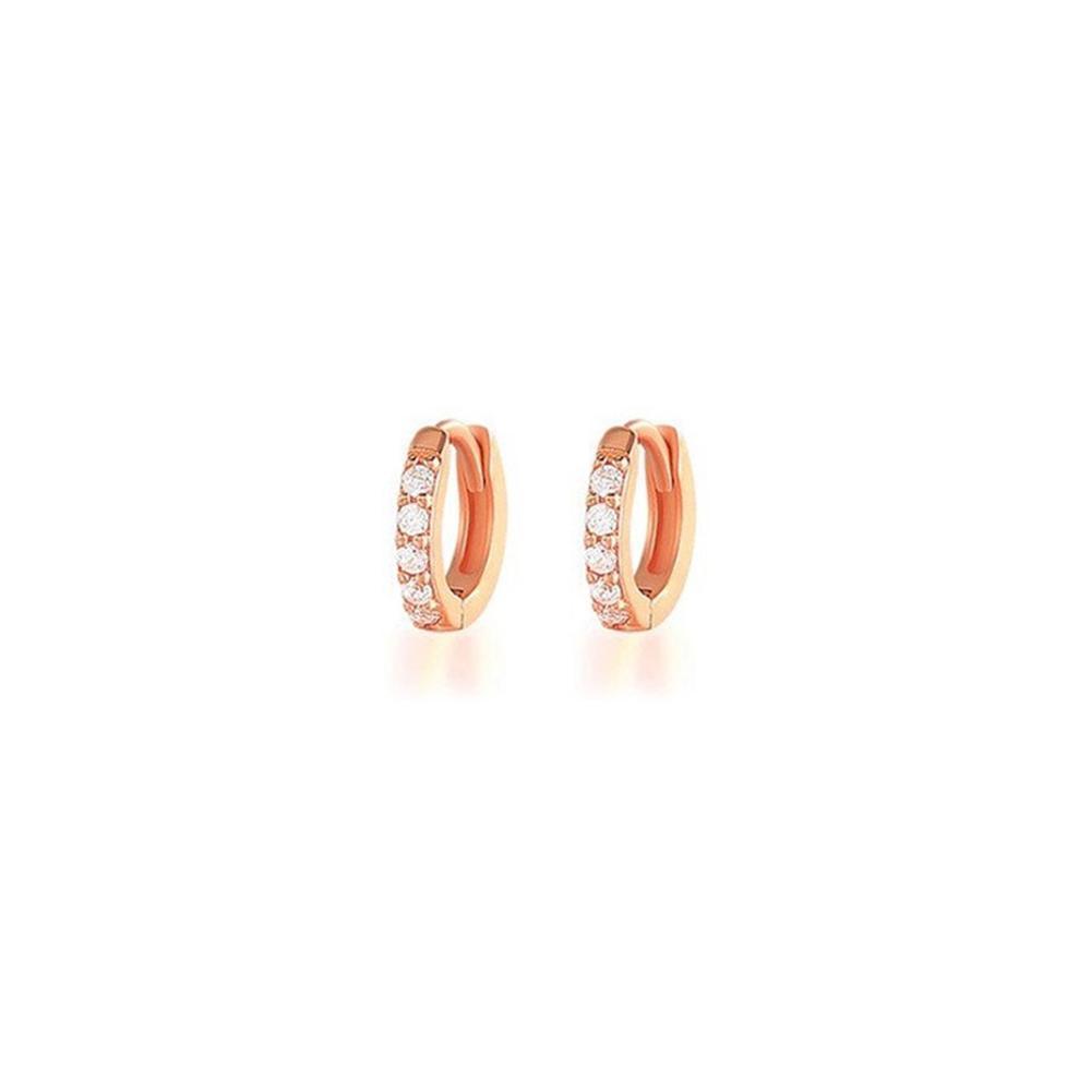 Champagne Zirconia Hoop Earring - 6mm - Image 20