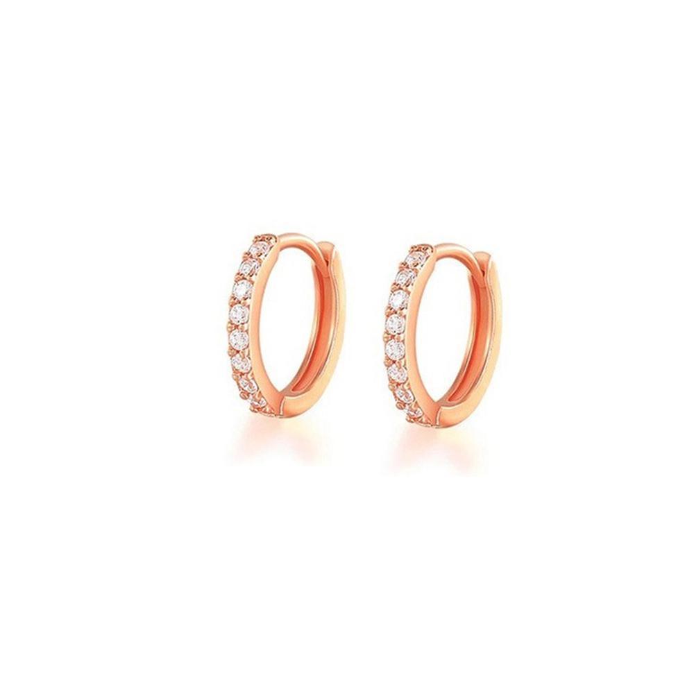 Champagne Zirconia Hoop Earring - 6mm - Image 23
