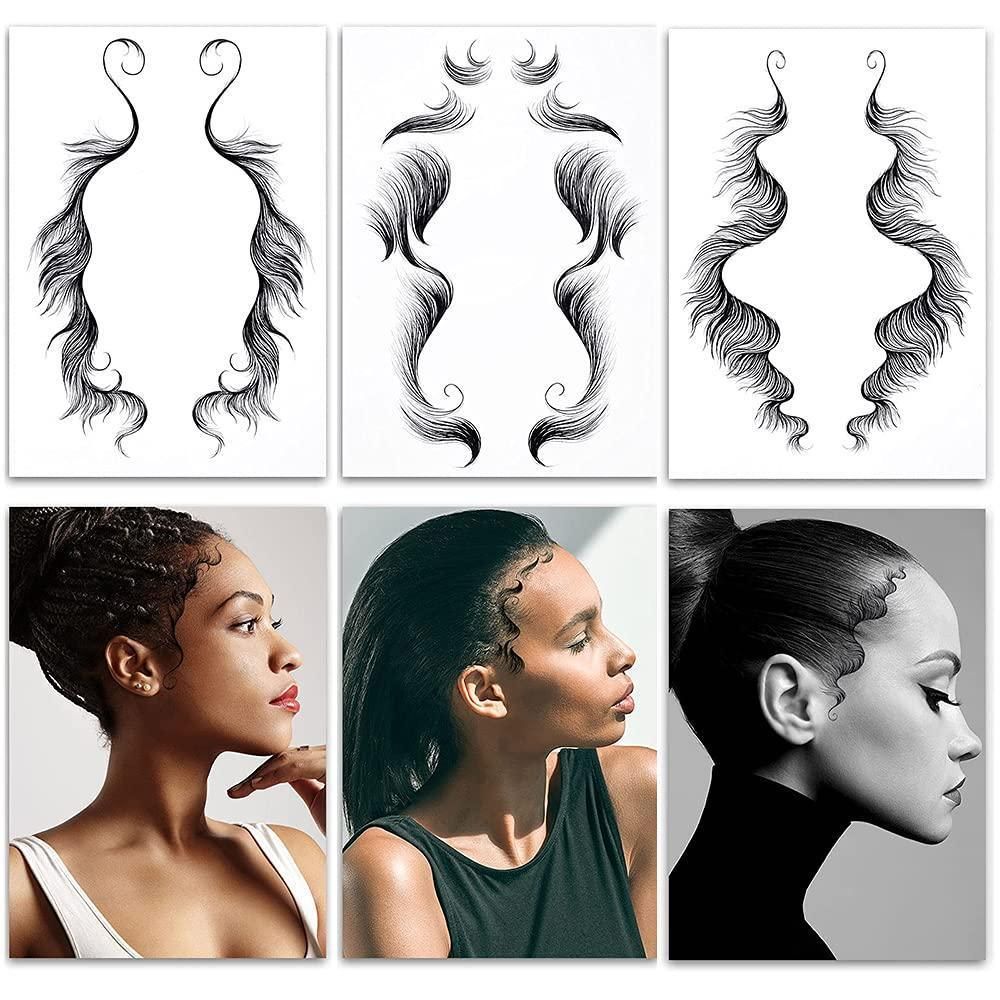 Hairline Edge Tattoo Stickers Curly Fringe Style 4 - Image 14