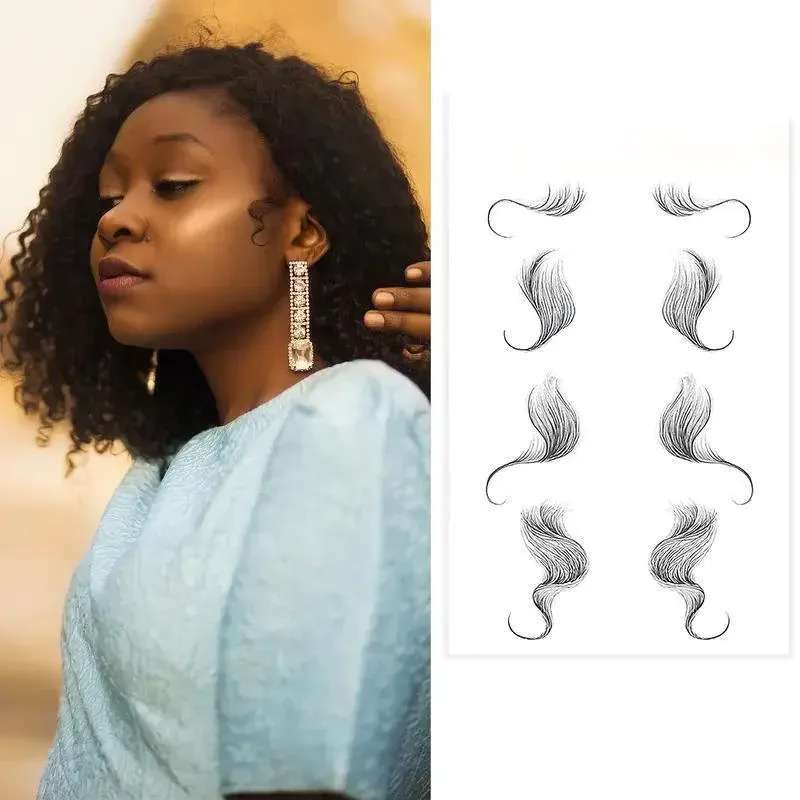 Hairline Edge Tattoo Stickers Curly Fringe Style 9 - Image 6