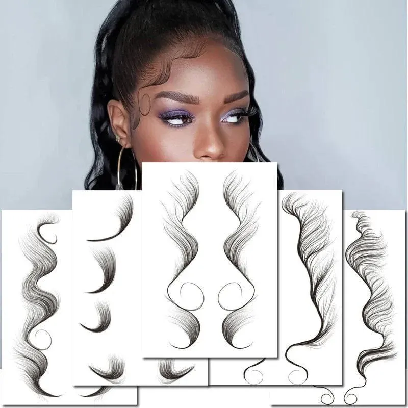 Hairline Edge Tattoo Stickers Curly Fringe Style 1 - Image 4