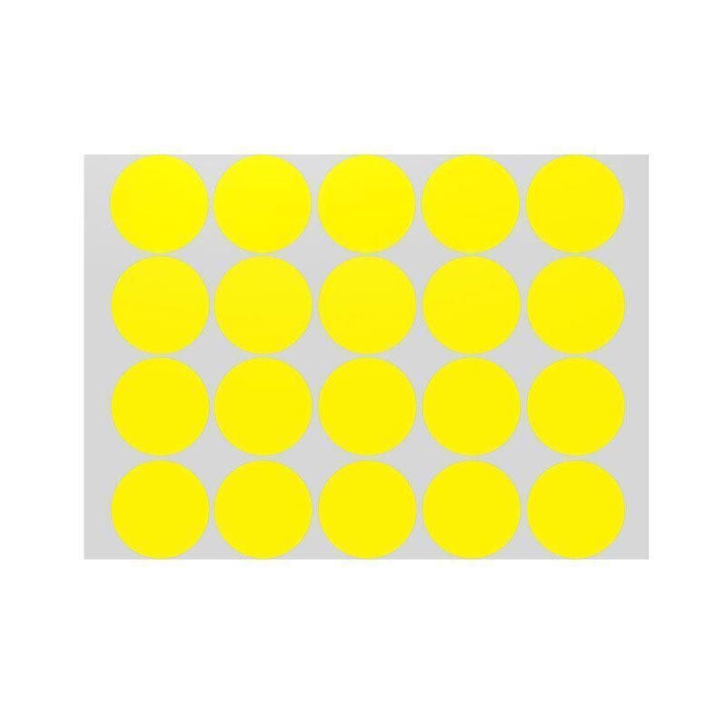 Yellow Sticker Dots 25mm 40 Dots