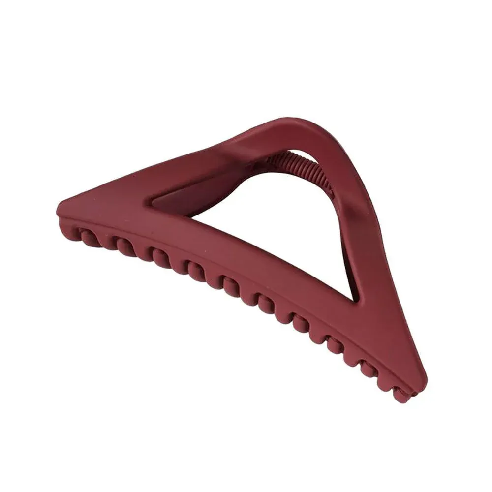 Women's Simple Hair Claw Large Geometric Wine Red
