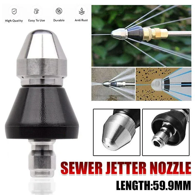 High Pressure Drain Cleaner 1 Front 6 Nozzle Sewer Pipe