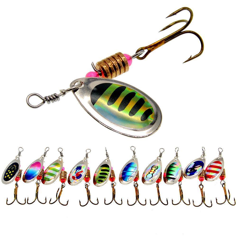 10PCS Fishing Lure Spinners Set B - Image 4