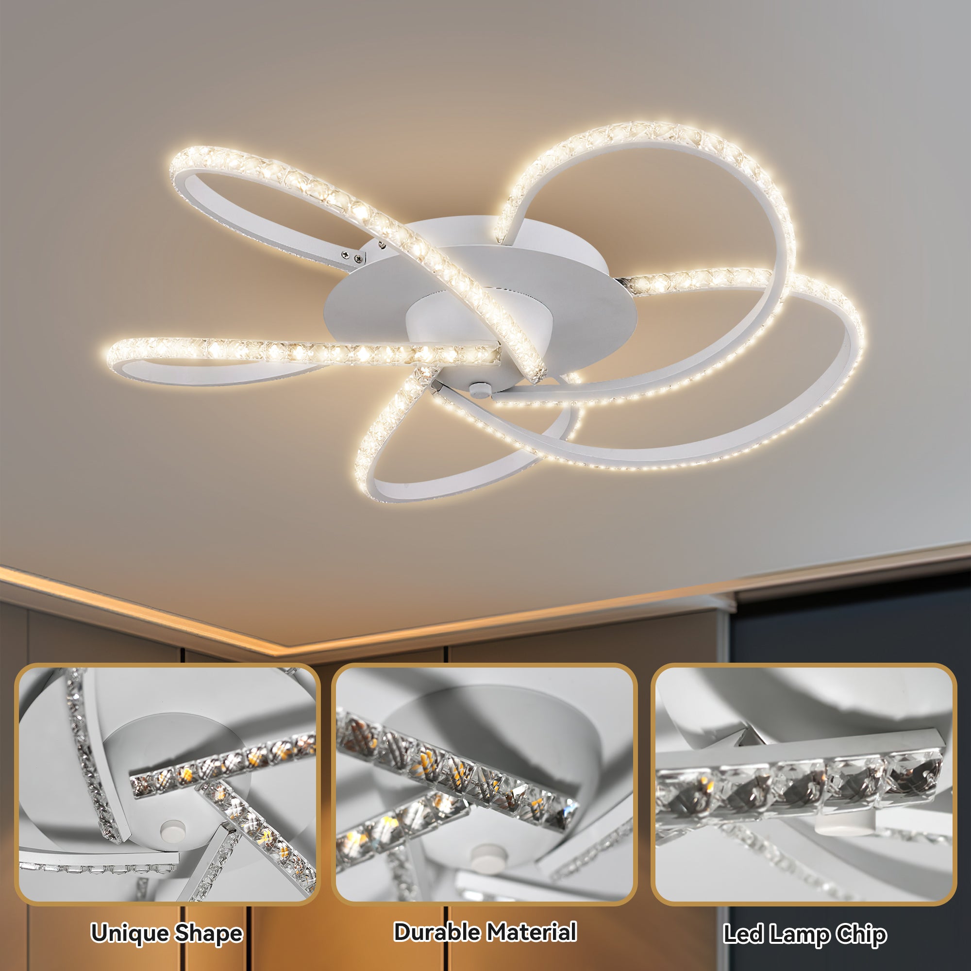 Irie Dimmable 5-Light LED Ceiling Light in White - Image 9