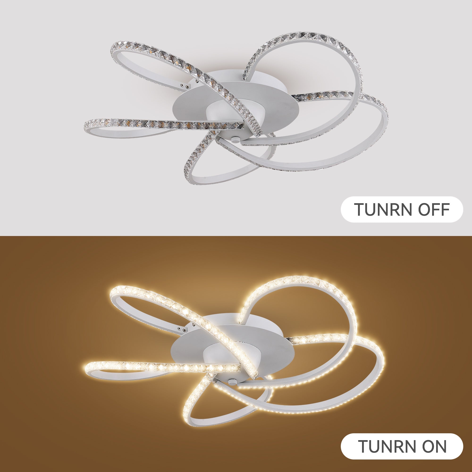 Irie Dimmable 5-Light LED Ceiling Light in White - Image 10