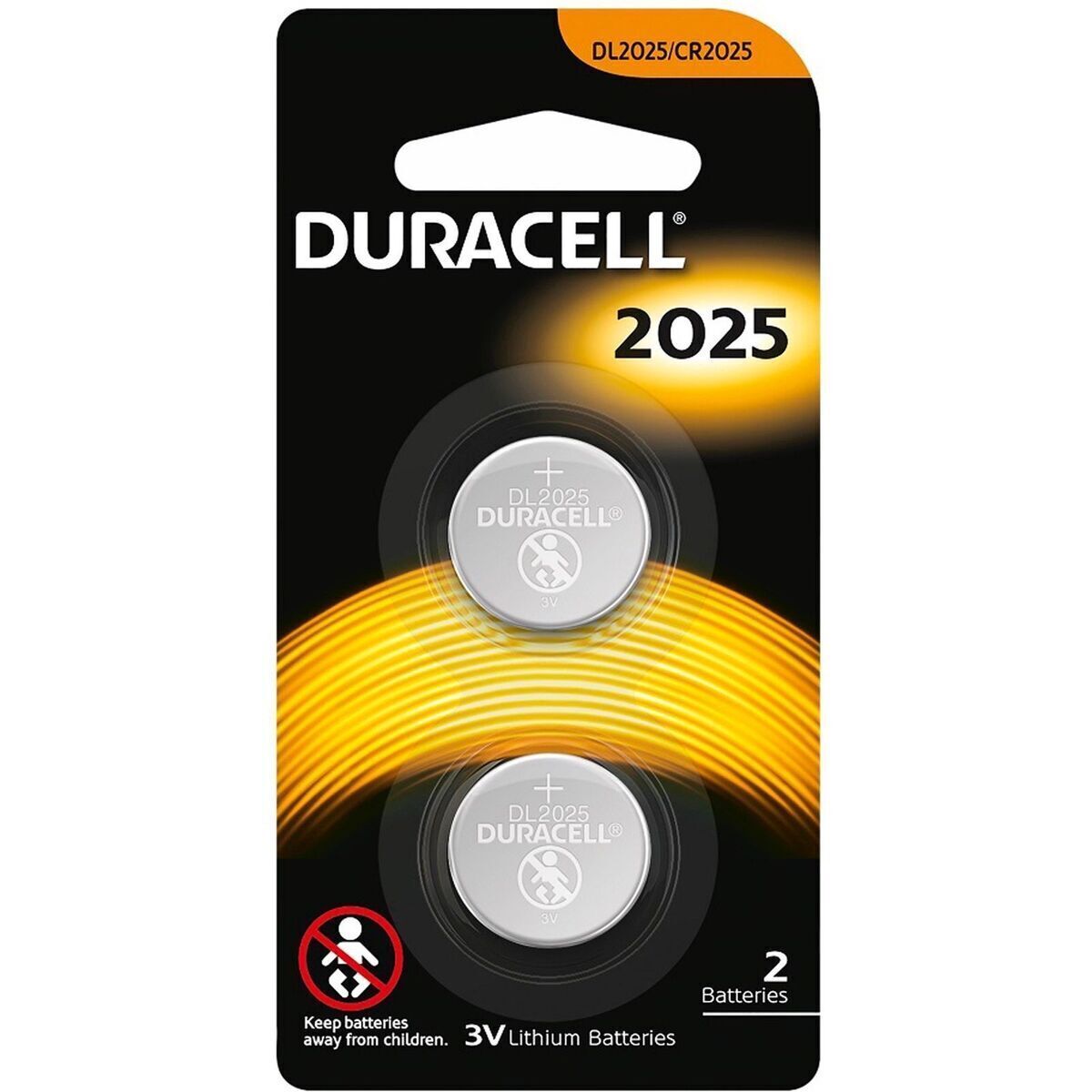 Duracell CR2025 Lithium 3V Coin Batteries 2-Pack