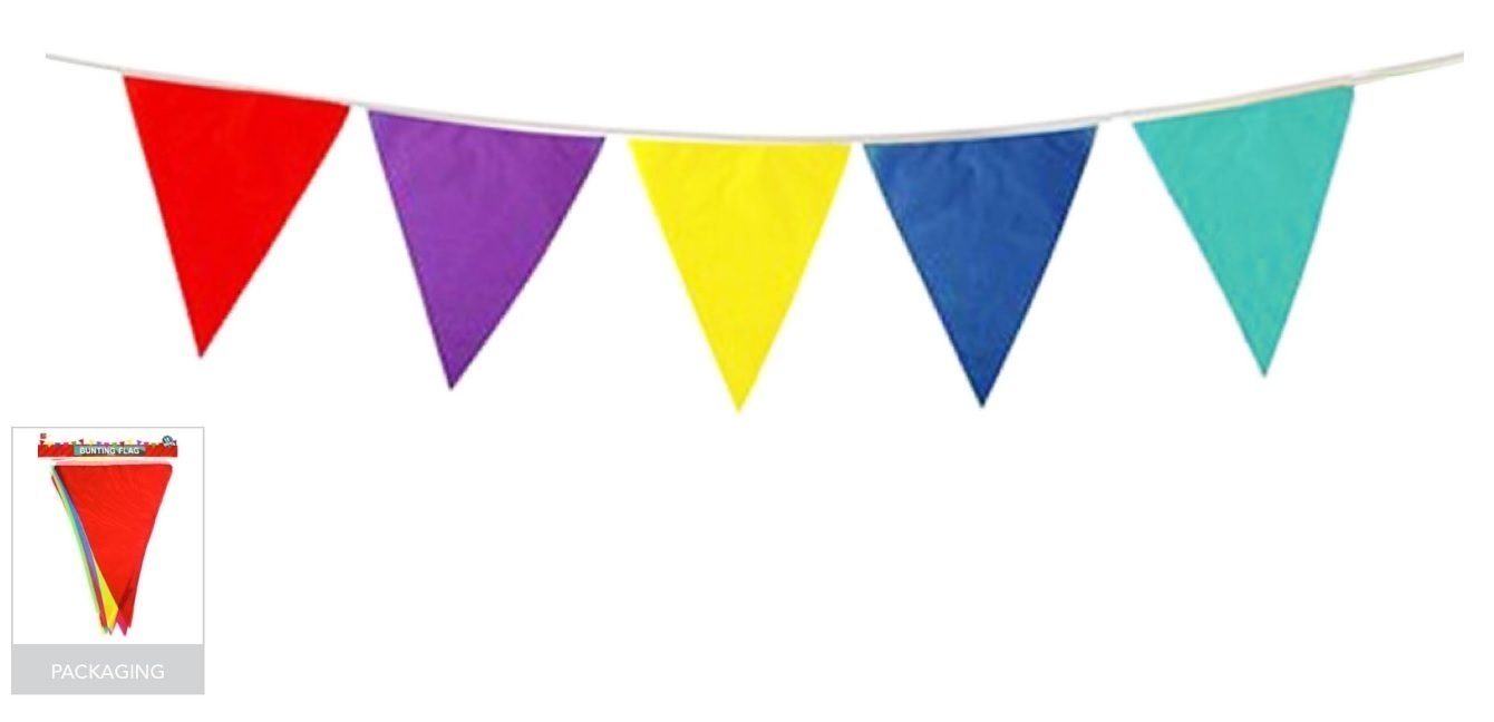9m Colourful Triangle Bunting Flag Party Banner