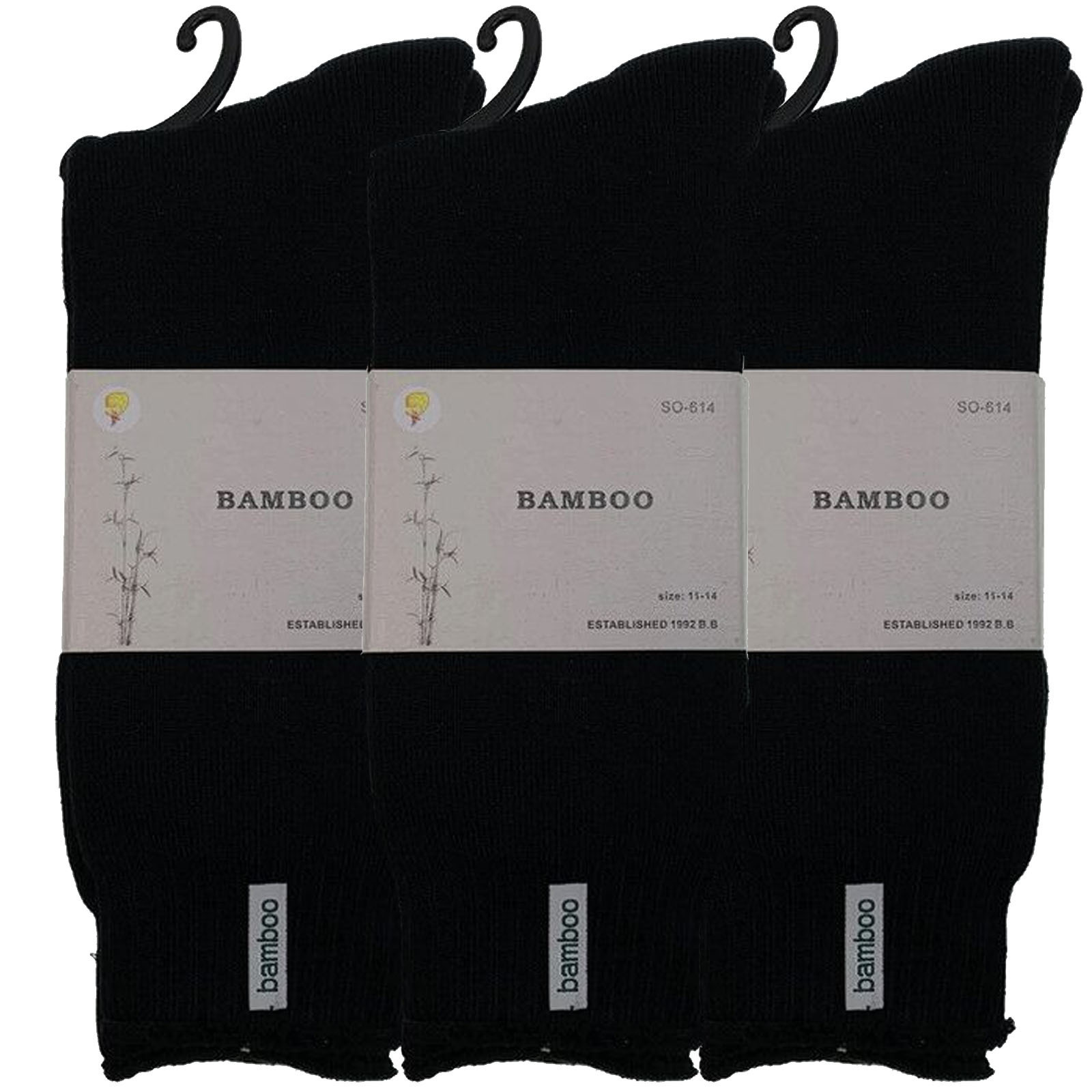 3 Pairs Premium Bamboo Heavy Duty Thick Work Socks - Navy Blue (Size 7-11)
