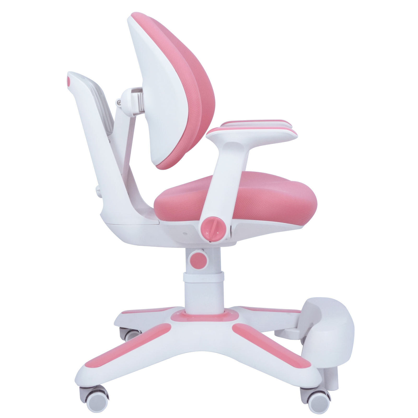 4x Ergonomic Kids Study Chairs Height Adjustable Pink - Image 7