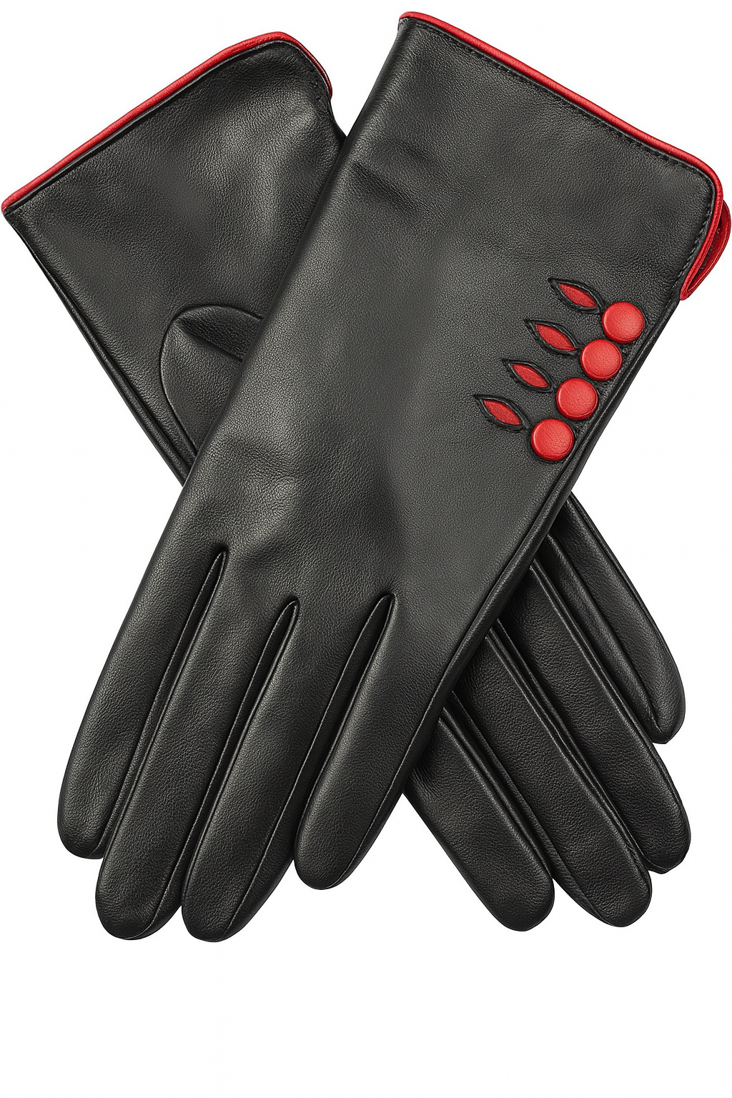 Dents Womens Leather Gloves Black Berry Large