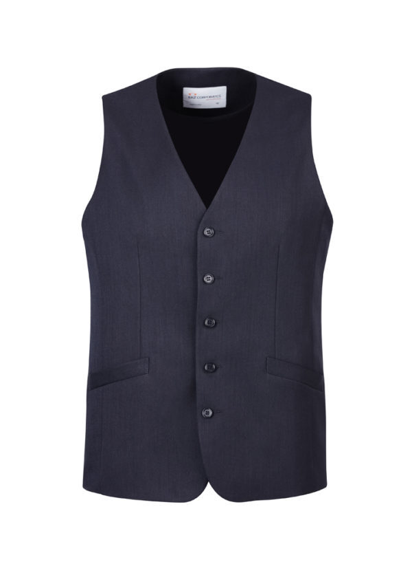 Mens Bamboo Blend Stretch Longline Business Vest - Navy - 112