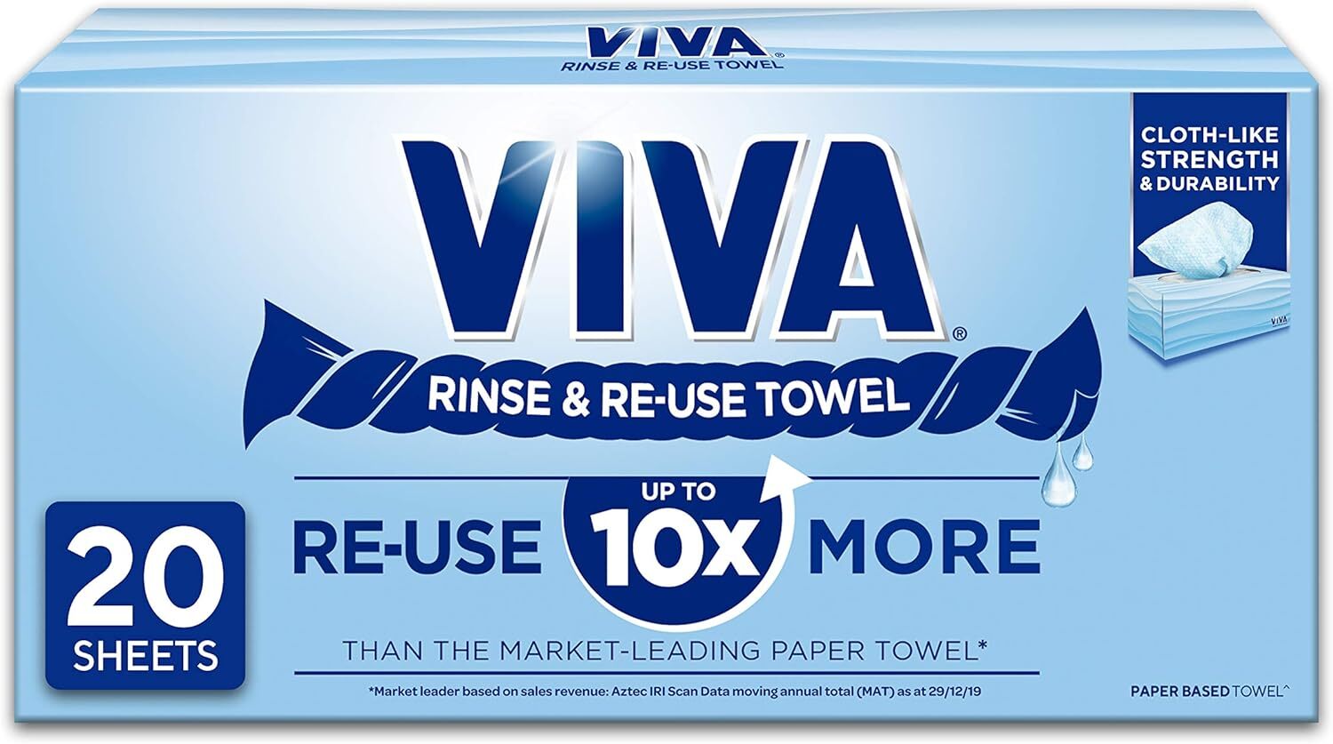 Viva Paper Towel Rinse and Re-Use Reusable Towel 20 Sheets