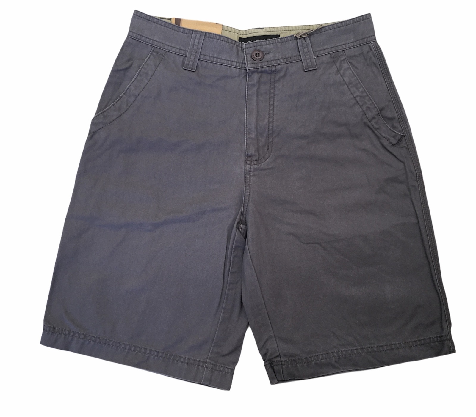 Men's 100% Cotton Casual Drill Summer Shorts - Grey (M 32in)