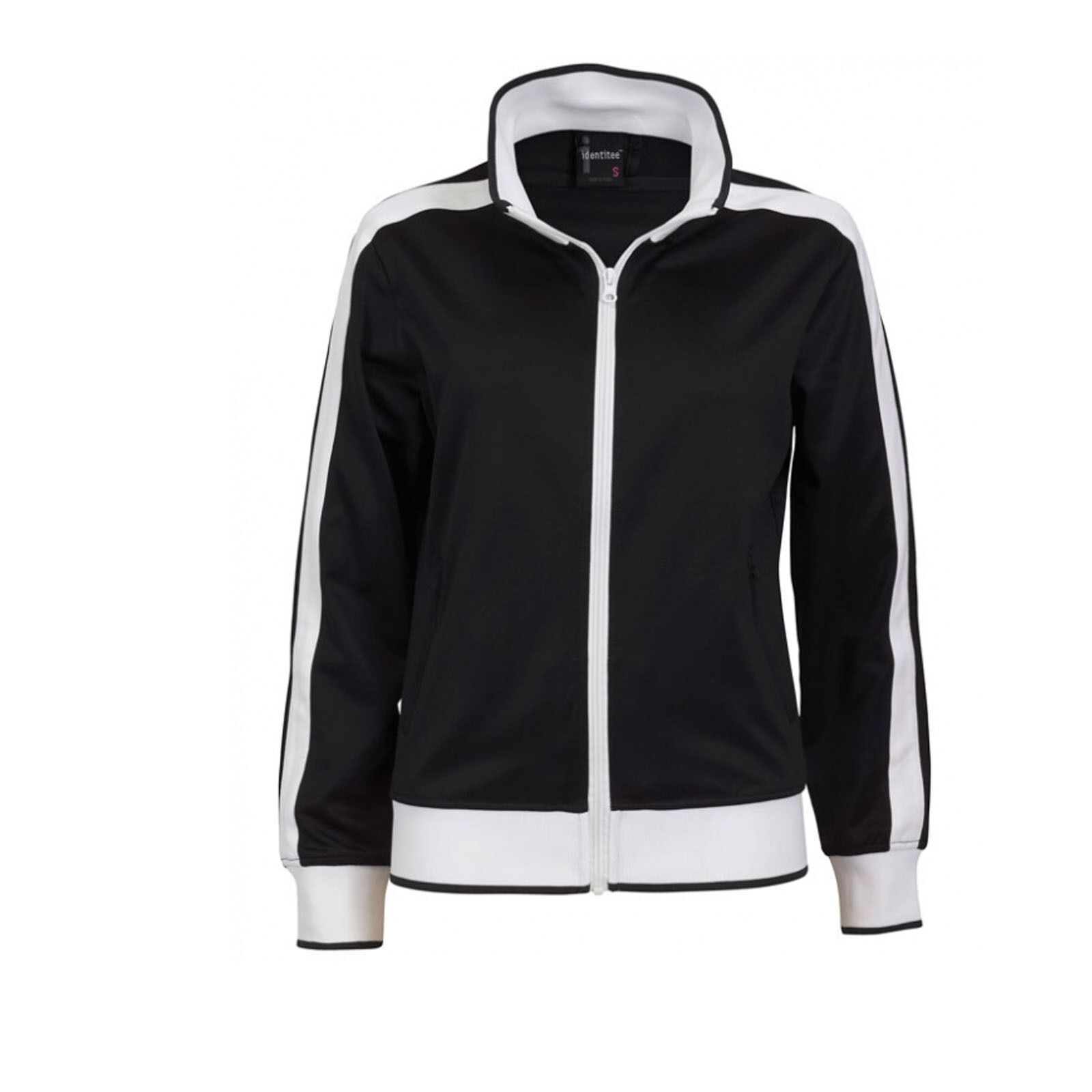 Women's Full-Zip Tracksuit Varsity Jacket - Black and White, XL (AU 18-20) - Image 7