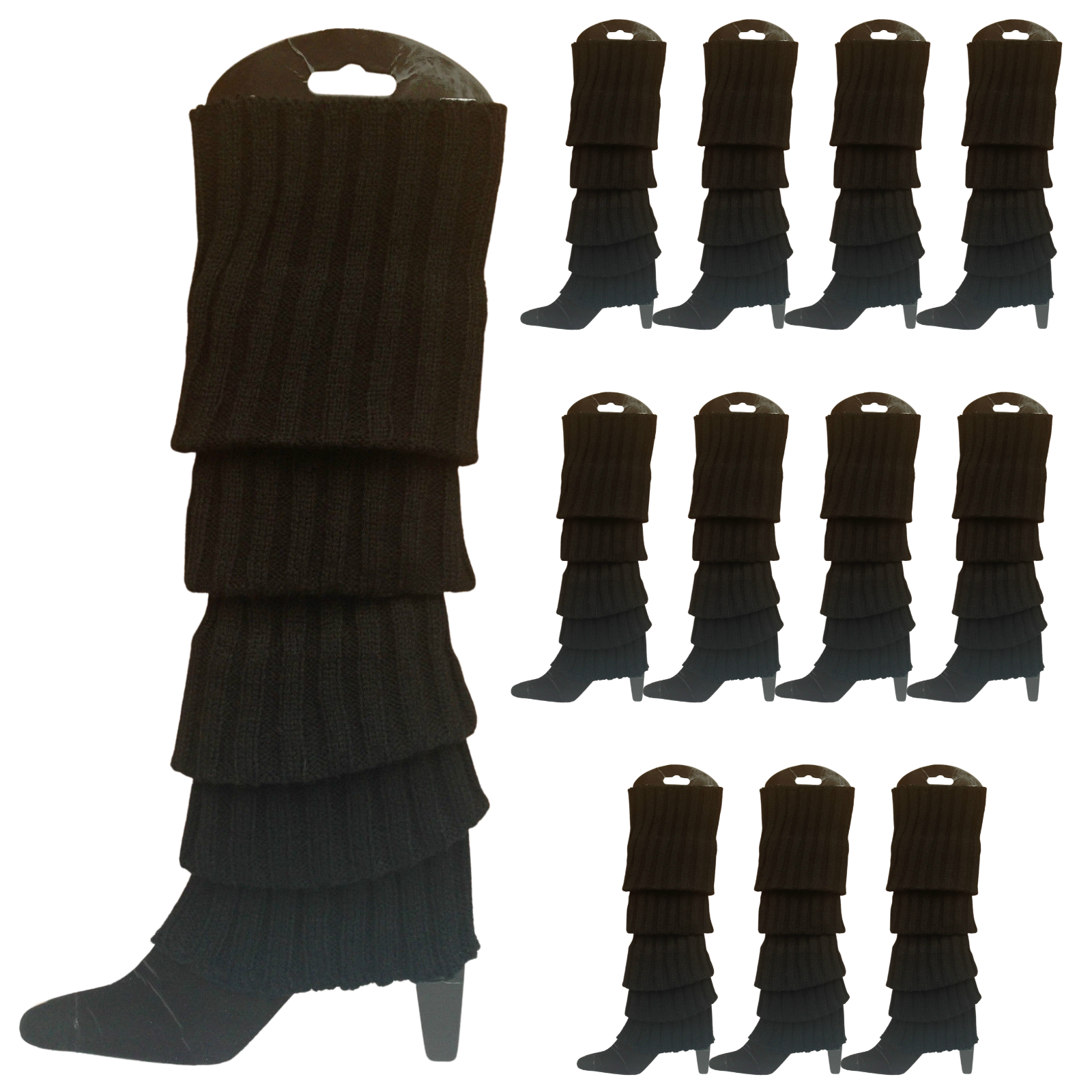 12x Leg Warmers Neon Dance Party Black