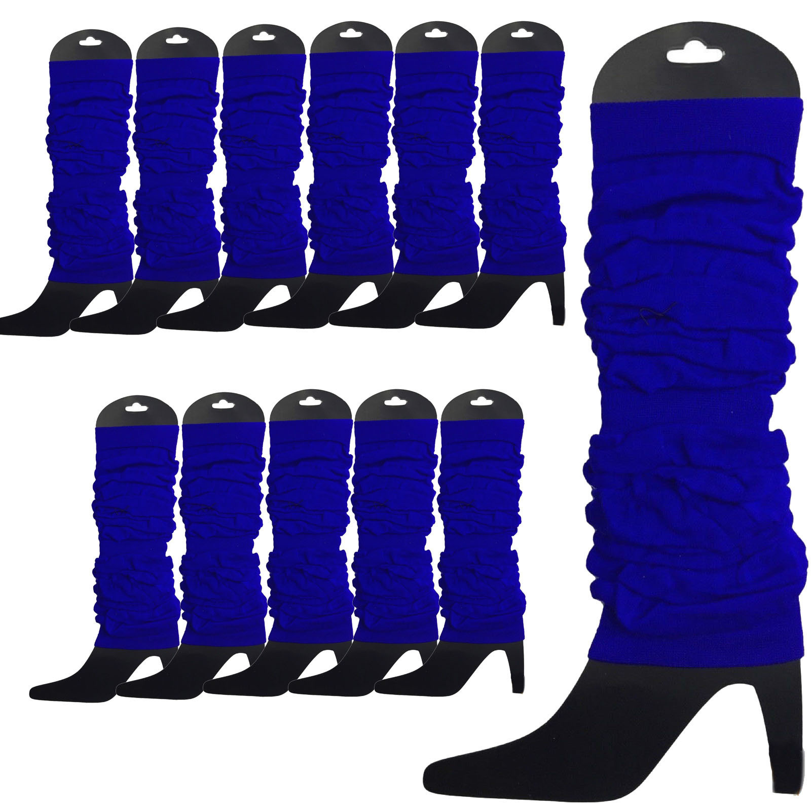 12 Leg Warmers Neon Ankle Fluro Dance Royal Blue