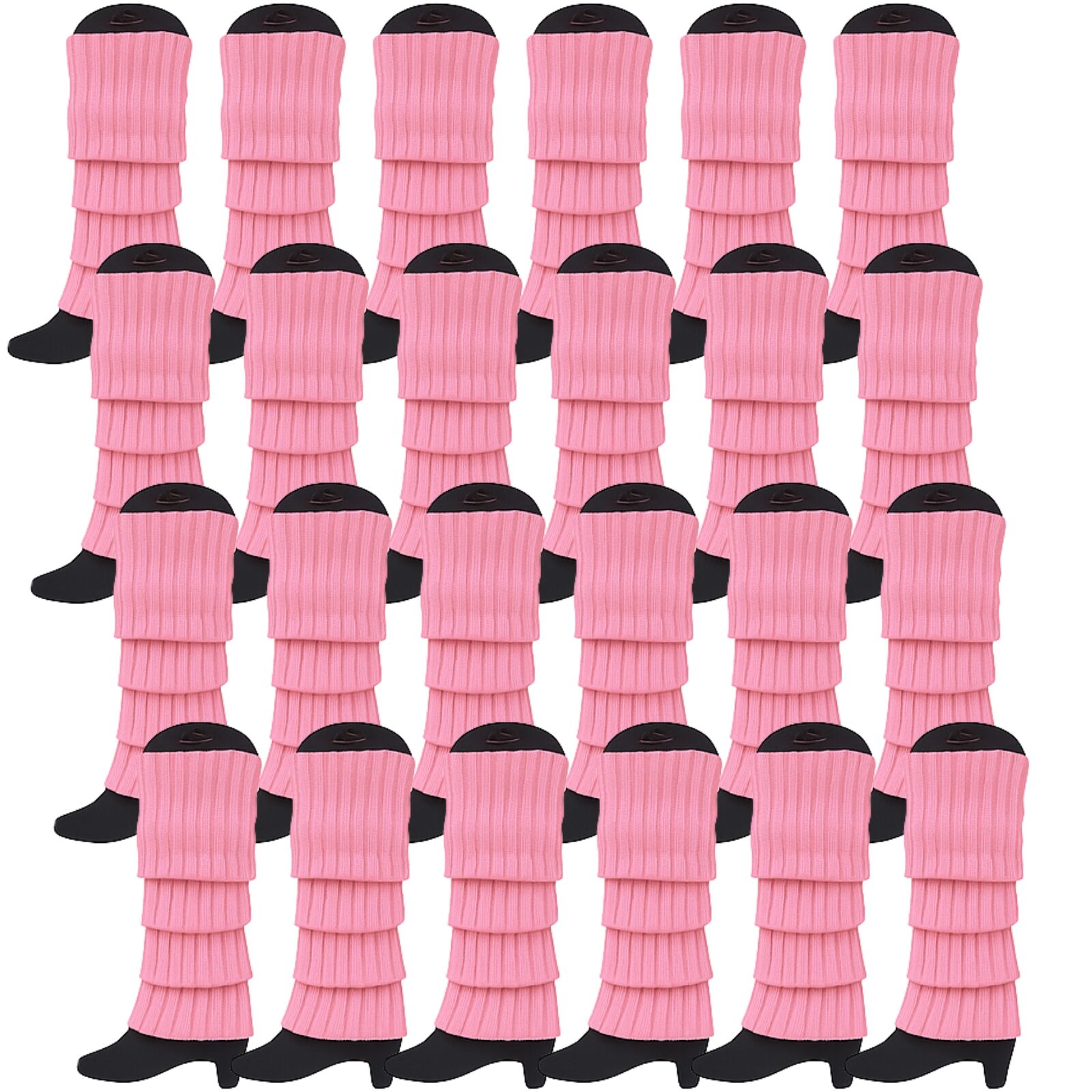 24x Womens Leg Warmers Disco Light Pink