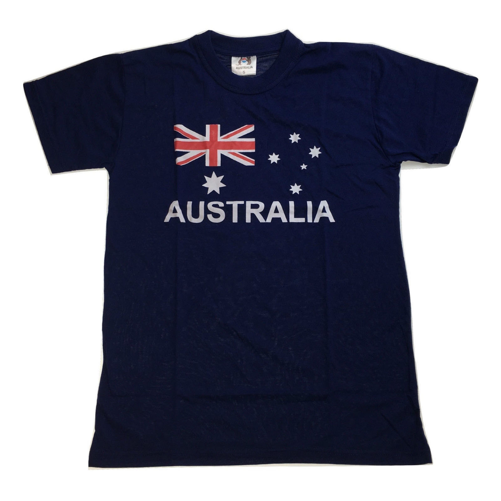 Adult Australian T Shirt Flag Blue Small