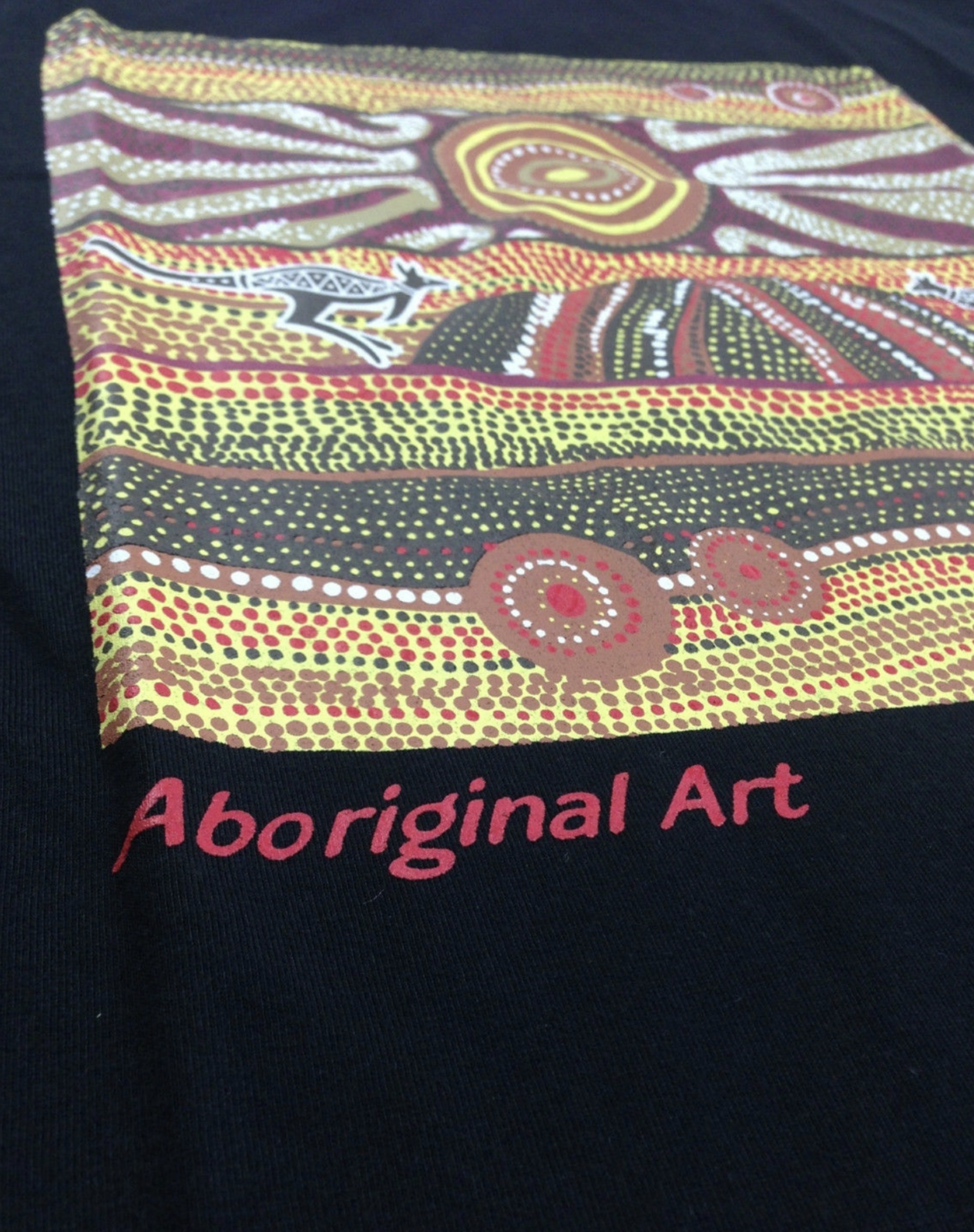 Men's Australia Aboriginal Art Indigenous Cotton Tee - Black (XL) - Image 4