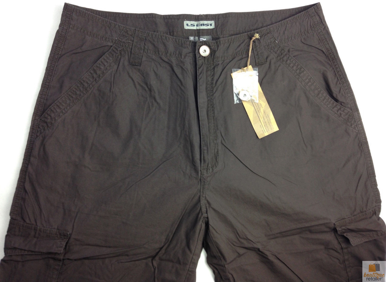 Men's 3/4 Army Combat Cotton Cargo Shorts - Brown (Small 30in)