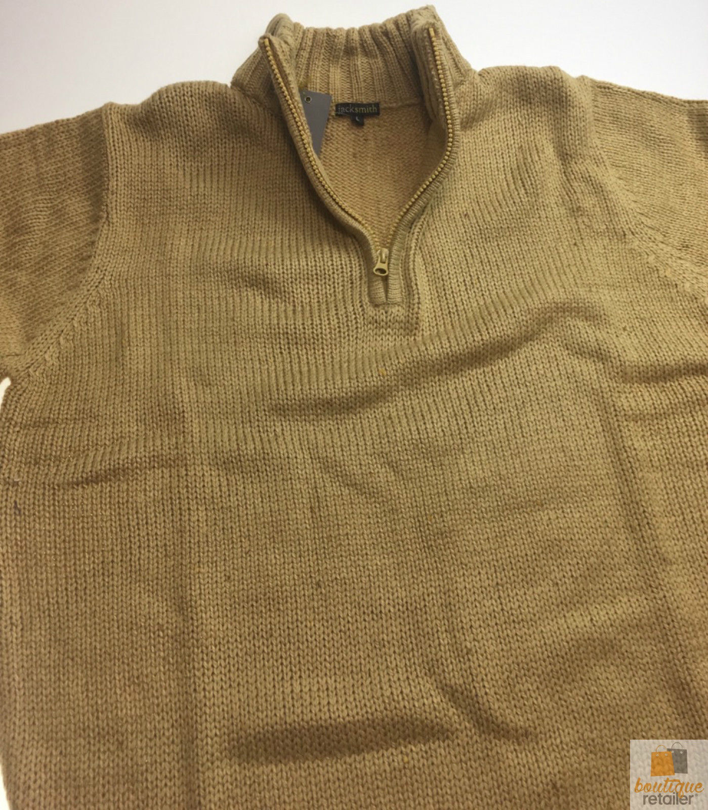 Mens Casual Knit Half Zip Pullover Sweater - Burgundy 97 (KW14) - M - Image 6