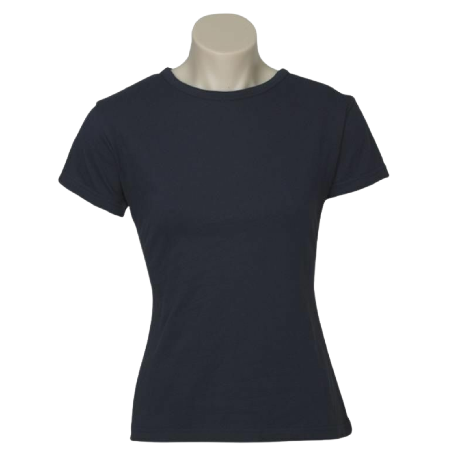 Womens 100% Cotton Plain Basic Casual T-Shirt - Navy Blue - 16 - Image 2