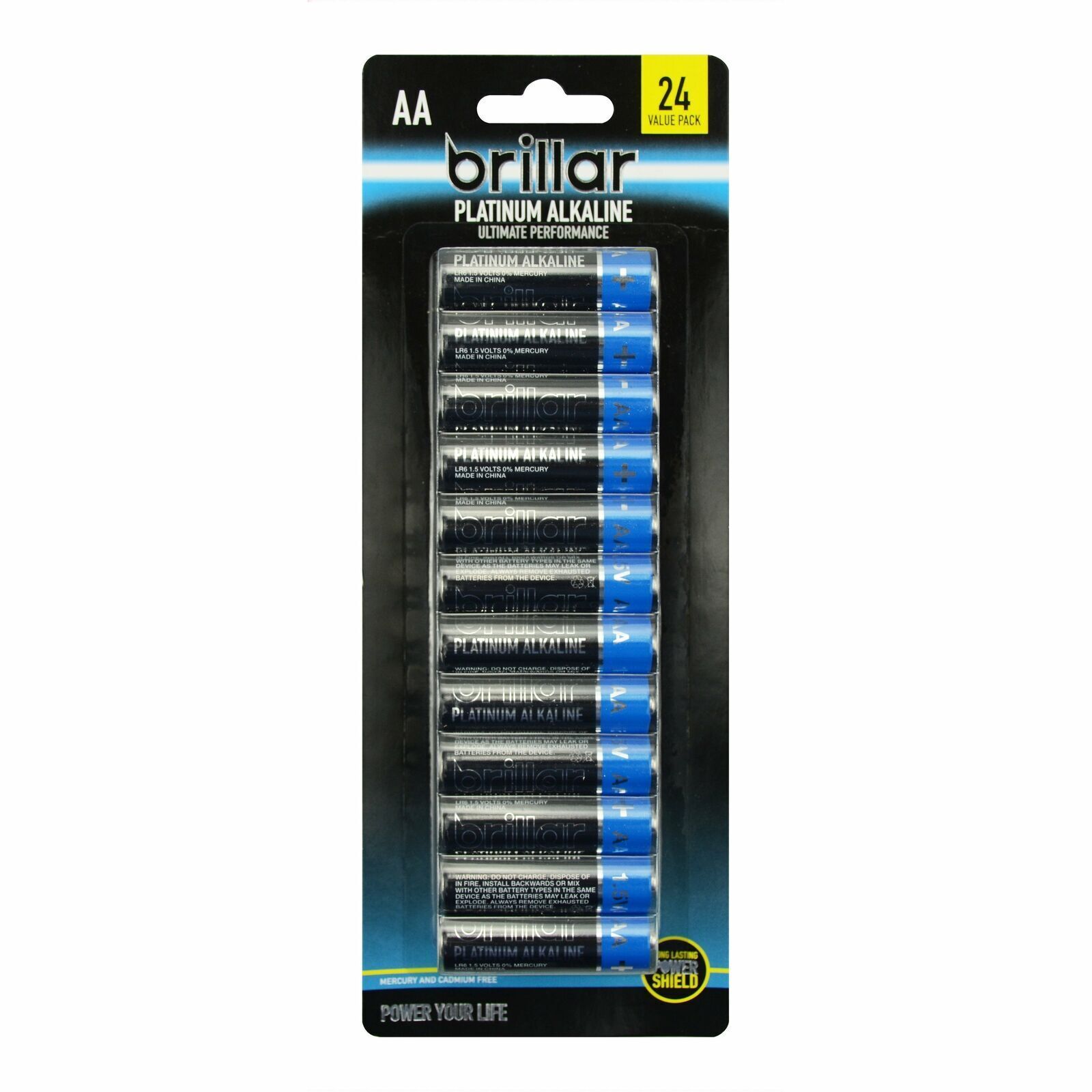 Brillar AA Platinum Alkaline Performance Batteries 24-Pack