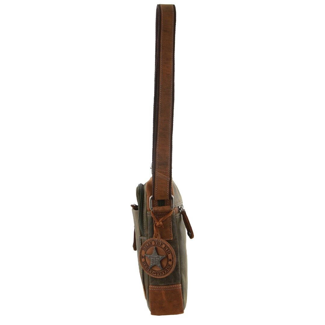 Billy The Kid Leather Crossbody Shoulder Bag - Olive - Image 4