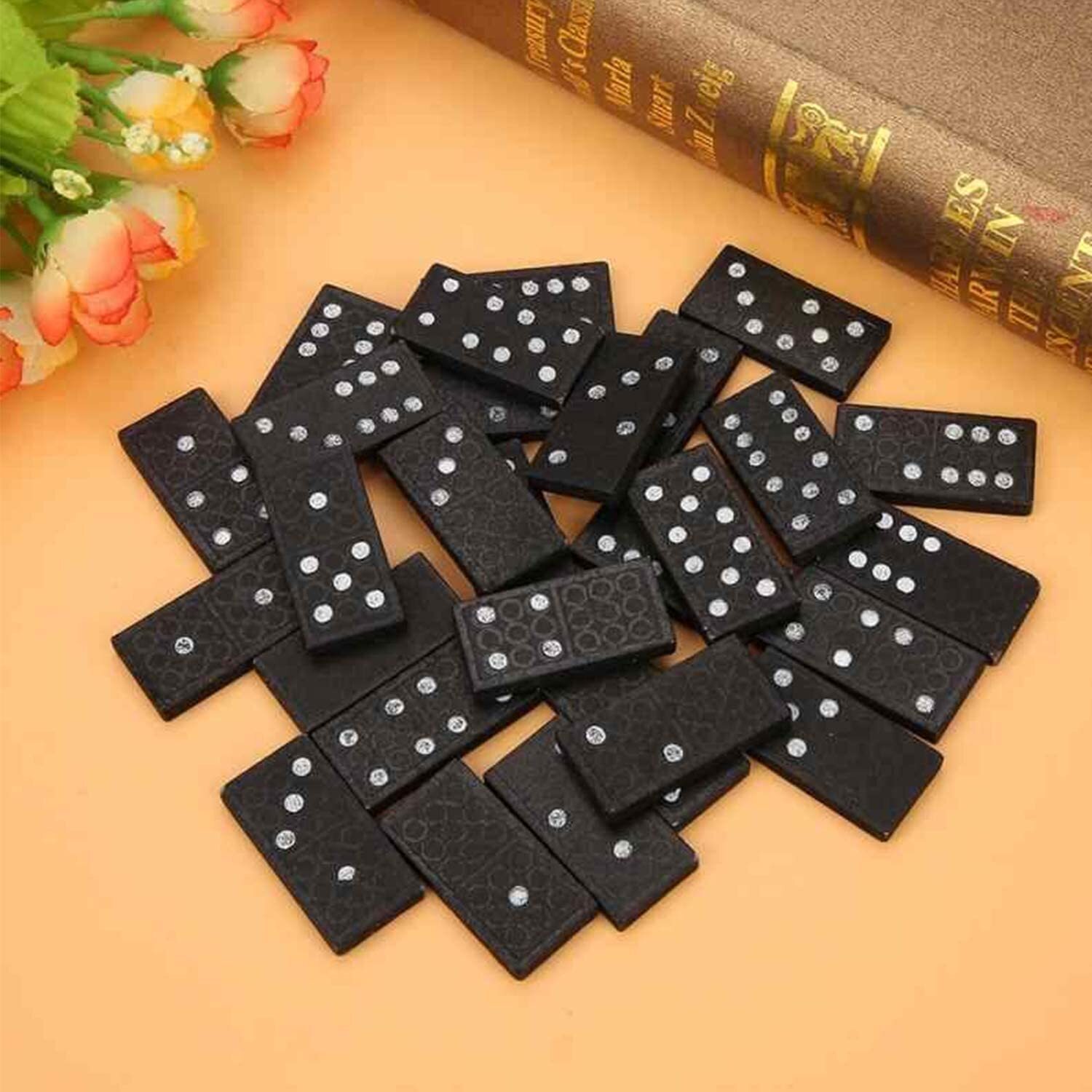Traditional 28-Piece Wooden Box Dominoes Toy Set for Kids - Image 6