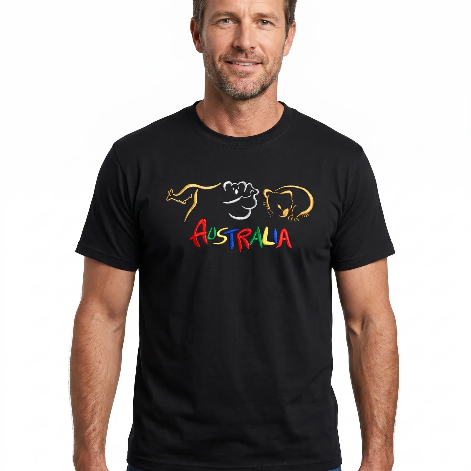 Adult Australia T Shirt Kangaroo Koala Black S - Image 4