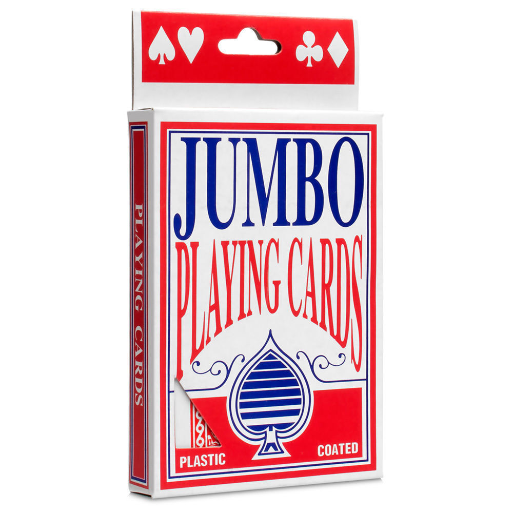 Jumbo Playing Cards Full Deck Plastic Coated Poker Cards - 8.5 x 12cm - Image 2