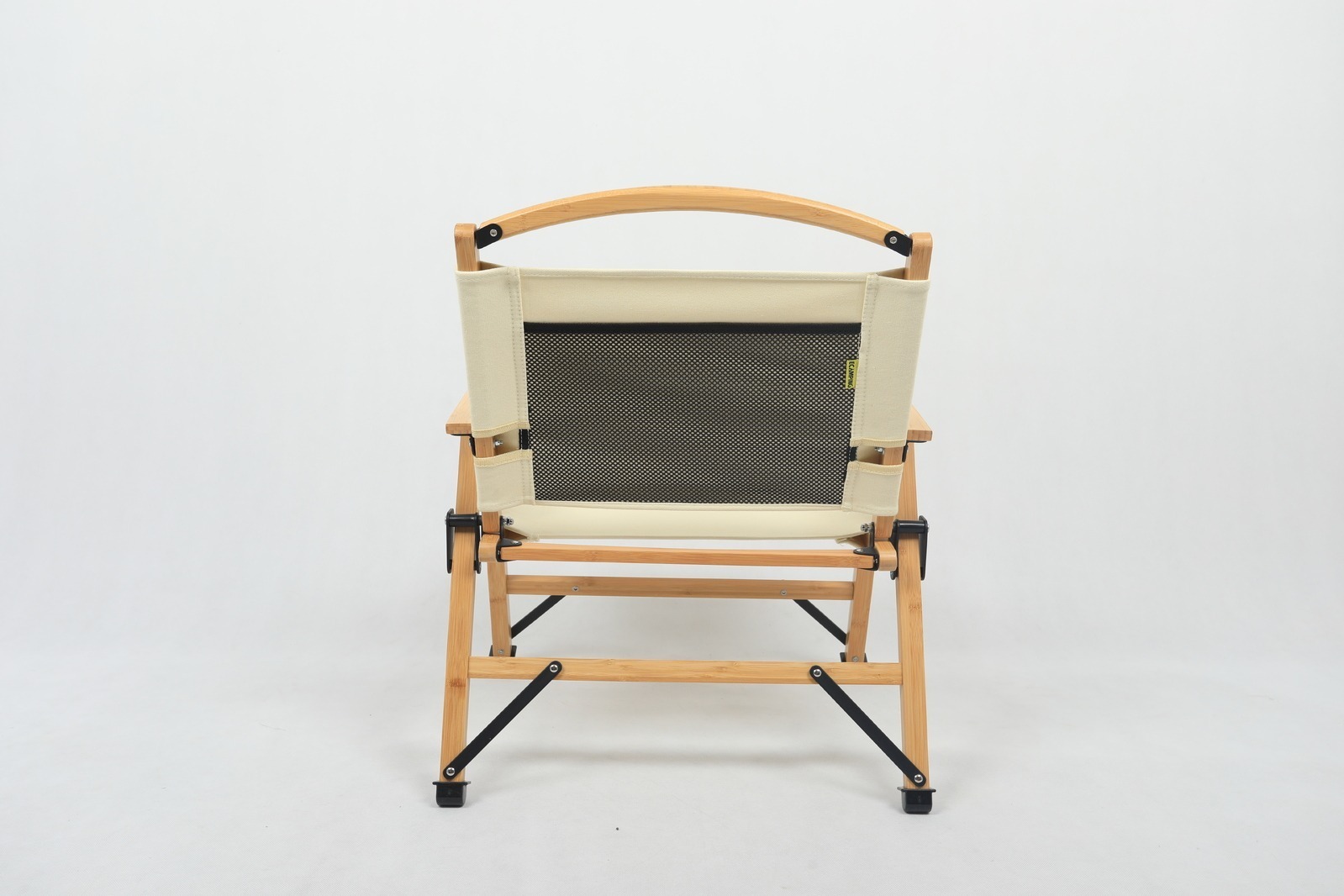 4x Bamboo Canvas Foldable Outdoor Camping Chair Wooden Picnic Park Khaki - Image 8
