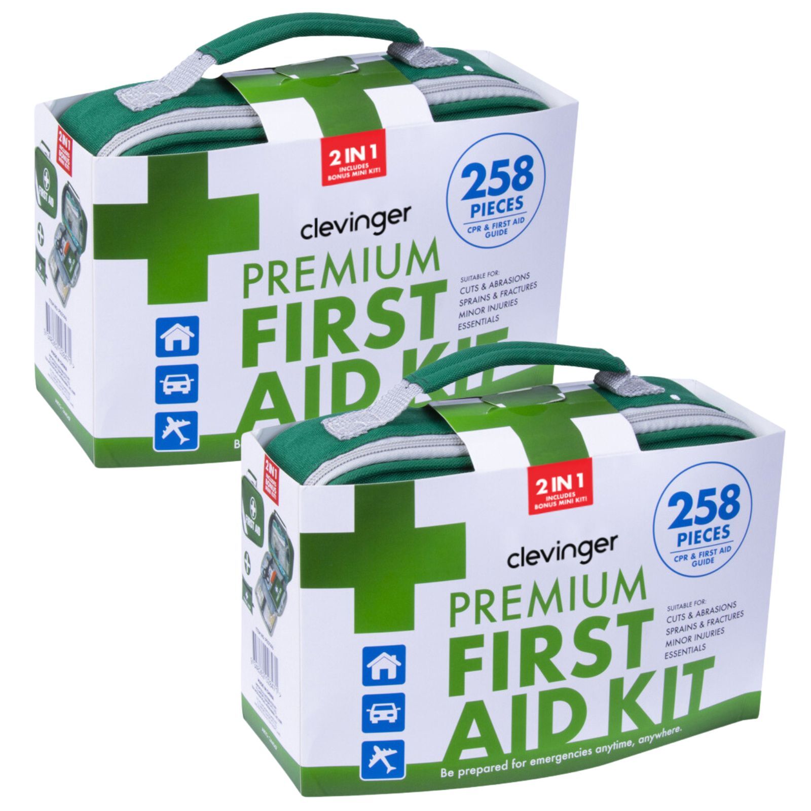 258-Piece Premium First Aid Kit Medical Set (2-Pack)