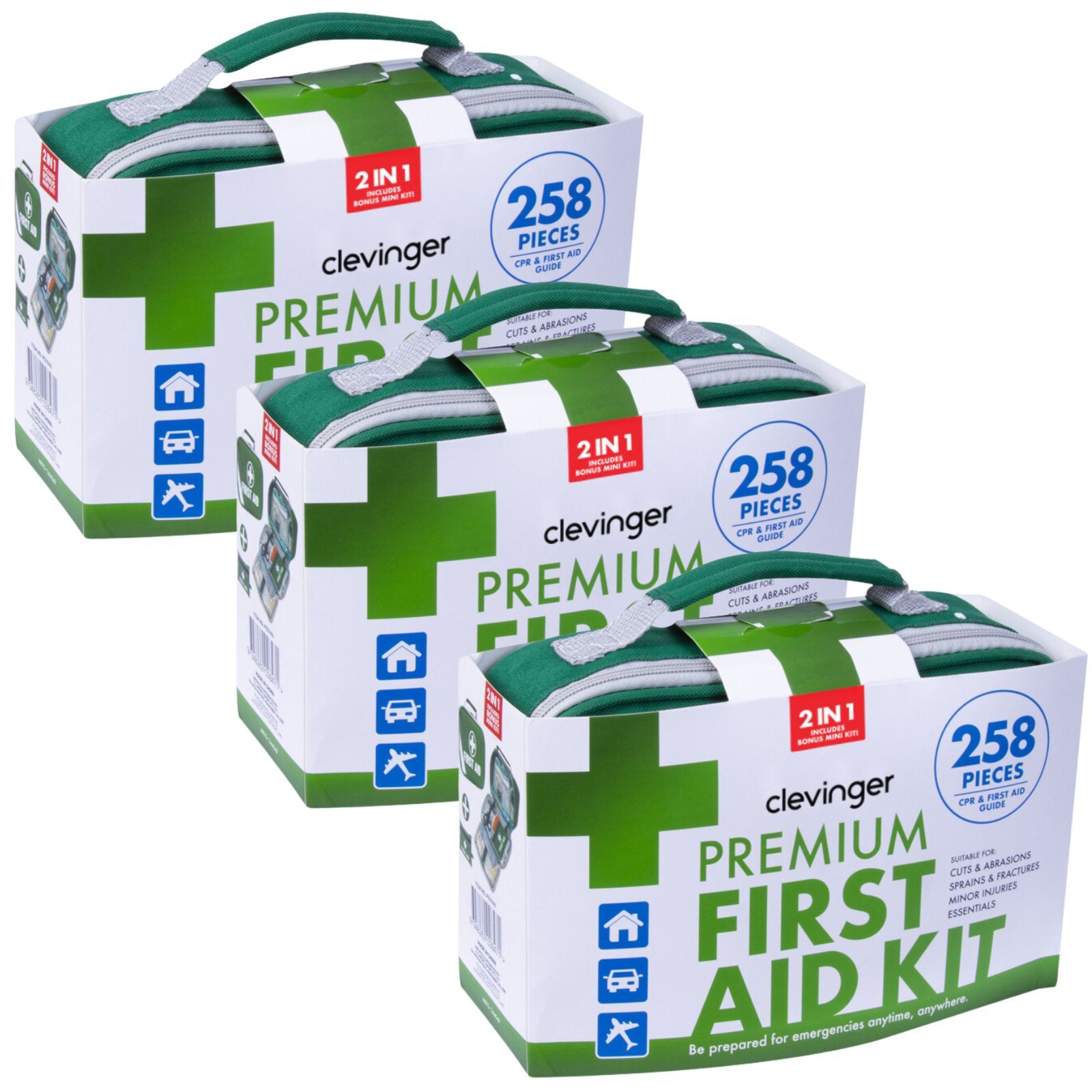 258-Piece Premium First Aid Kit Medical Set (3-Pack) - Image 2