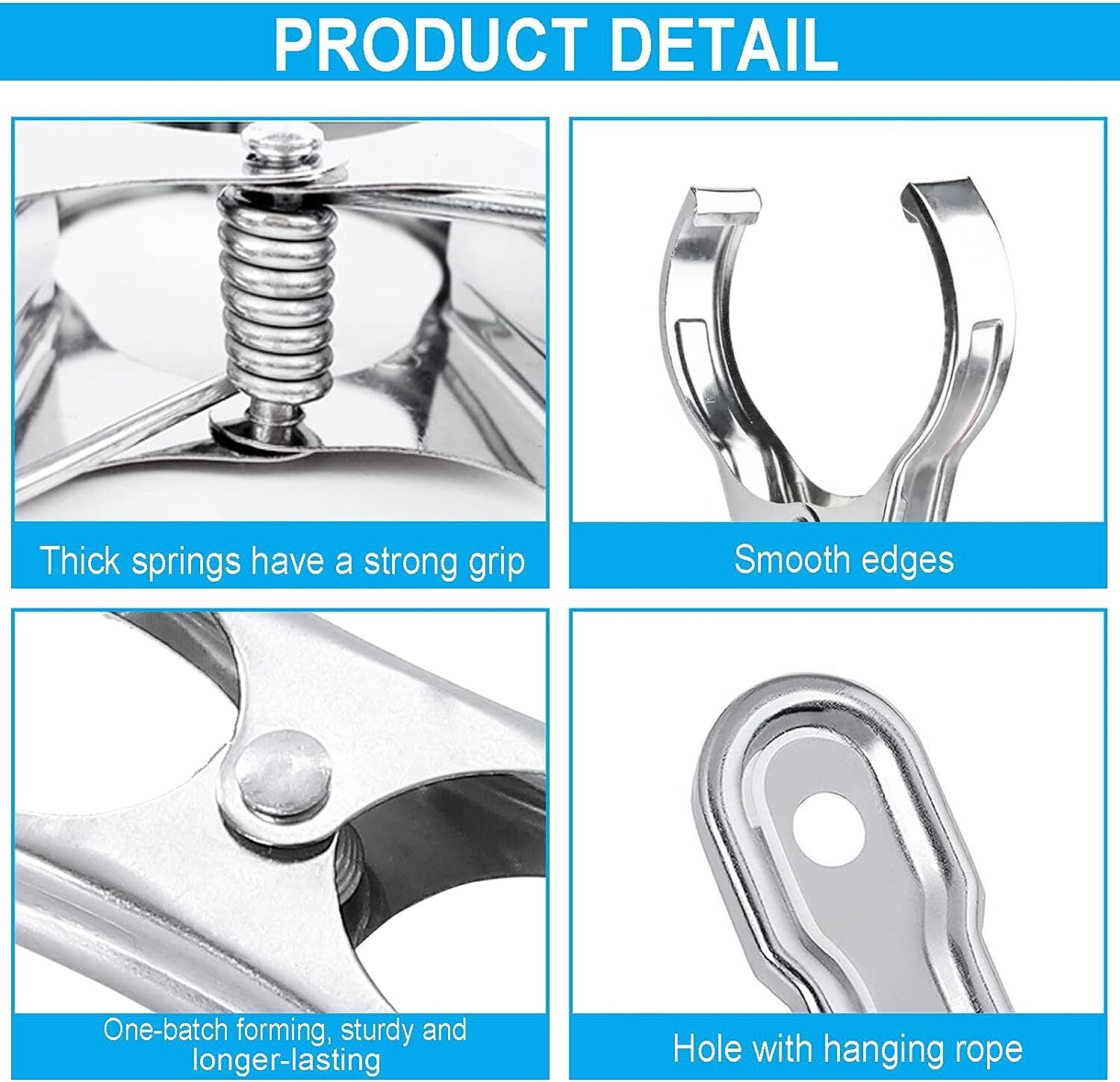6x Stainless Steel Clothes Pegs Laundry Line Clips - Image 6